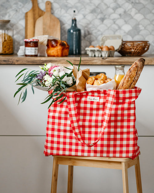 Nákupní taška s kostkovaným vzorem - Bonne Maman AT - 2